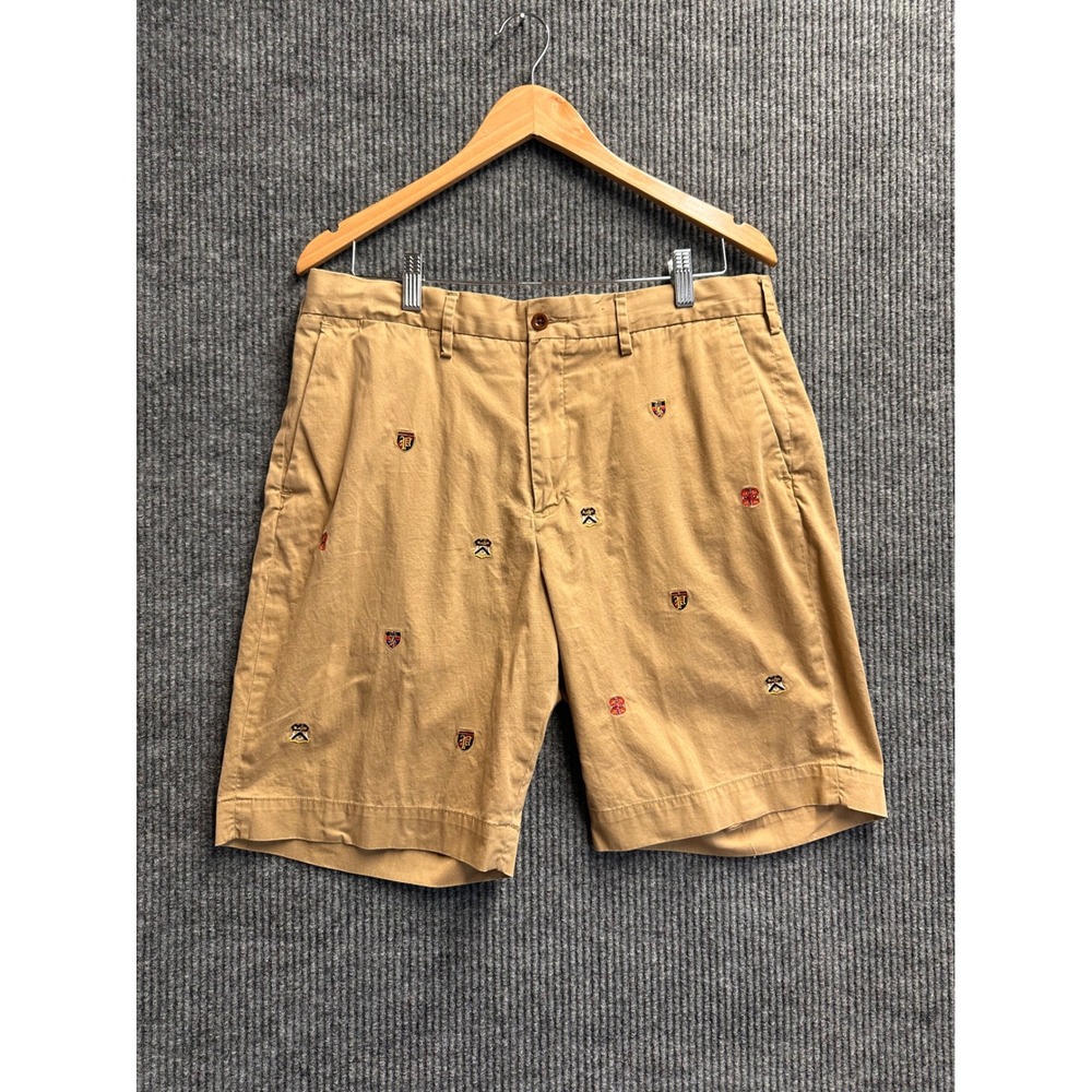 Ralph Lauren Men 34 Embroidered Shorts New England Coastal Ivy League Old Mone